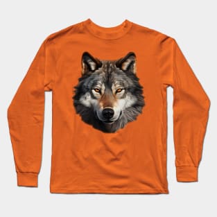 Timber Wolf Face Long Sleeve T-Shirt